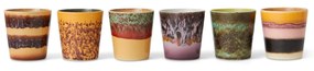 HK living Kameninový hrnček Coffee mug 70's Valley 6 x 200 ml