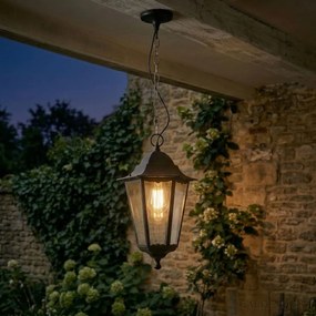 Klasické vonkajšie závesné svietidlo čierne IP44 - Havana Up