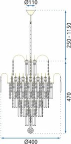 Toolight Toolight, stropné svietidlo 6xE14, zlatá lesklá, OSW-00684
