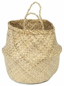 Compactor Pletený úložný košík z morskej trávy Belly, 45 x 36 cm, prírodná, L