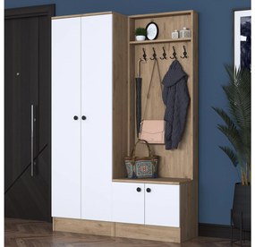 Predsieňová zostava Bivake 2 (biela + orech). Akcia -19%. Vlastná spoľahlivá doprava až k Vám domov. 1093973