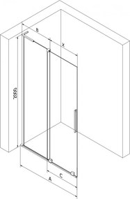 Mexen Velar L, posuvná sprchová zástena Walk-in 120 x 200 cm, 8mm sklo námraza, biela matná, 871-120-003-33-20