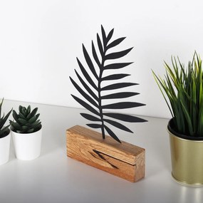 Kovová dekorácia Palm Leaf 27 cm čierna