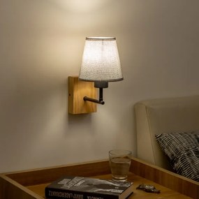 Brilagi - Nástenná lampa NUBILA WOOD 1xE27/25W/230V dub/šedá