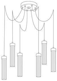 Kolarz 6009.30650 - Luster na lanku RAGGIO 6xE14/25W/230V pavúk striebro