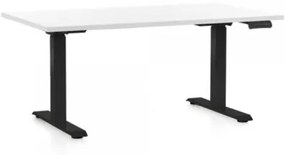 Výškovo nastaviteľný stôl OfficeTech D 140 x 80 cm, čierna podnož