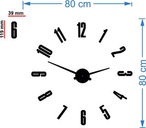 Nalepovacie hodiny na stenu do obývačky moderné I SENTOP 12P041
