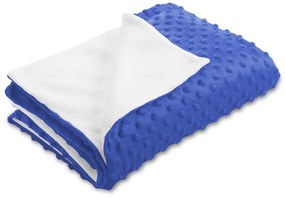 Biante Detská obojstranná deka Minky bodky/Polar MKP-001 Modrá 100x150 cm