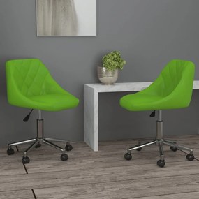 Otočné jedálenské stoličky 2 ks zelené umelá koža