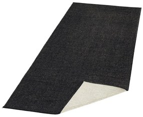 NORTHRUGS - Hanse Home koberce Kusový koberec Twin-Wendeteppiche 103096 schwarz creme - 80x350 cm