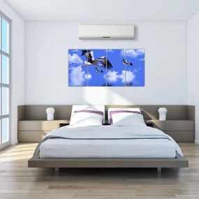 Obraz letiacich bocianov