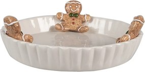 Biela keramická misa Perníček Gingerbread - Ø 23*3*7 cm
