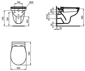 Ideal Standard UNIVERSAL ECO - WC sedátko, biela E131601