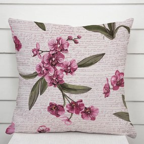 Biante Bavlnená obliečka na vankúš Sandra SA-635 Ružovofialové orchidey na bielom 50 x 70 cm