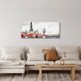 Obraz - Milenci v Paríži (120x50 cm)