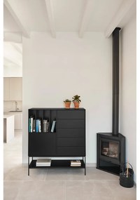 Čierna skrinka 120x140x45 cm Platt – Teulat