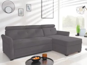 Rohová sedacia súprava Parris, tmavo šedá tkanina, pravý roh%