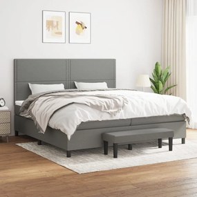 Boxspring posteľ s matracom tmavosivá 200x200 cm látka 3136622
