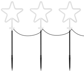 Sada 3 ks LED vánočních dekorací Lester teplá bílá