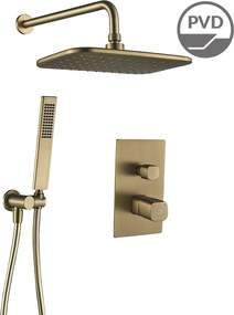 Laveo Sprchový komplet Tores + BOX s podomietkovou batériou - BVT_G01P, zlatá šampaň