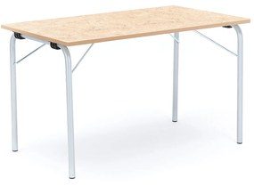 Skladací stôl NICKE, 1200x700x720 mm, linoleum - béžová, strieborná