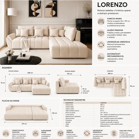 Rohová dizajnová sedačka LORENZO