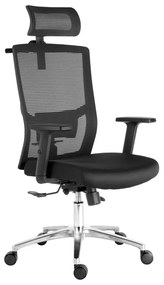 Kancelárska ergonomická stolička SCALA — čierna, nosnosť 150 kg