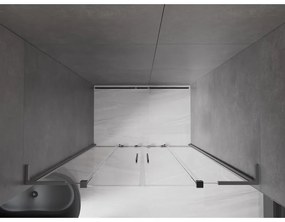 Mexen Velar L Duo, posuvné sprchové dvere do otvoru 140 cm, 8mm číre sklo, brúsený grafit, 871-140-003-02-95