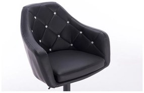 LuxuryForm DESIGN Barová stolička ROMA na čiernej hranatej podstave - čierna