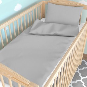 Goldea detské bavlnené obliečky do postieľky - sivé 90 x 120 a 40 x 60 cm