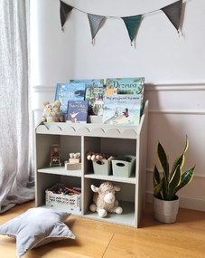 Bellamy Detská knižnica BOOK NOOK SAGE 71x76 cm, svetlozelená