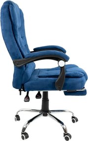 Kancelárske kreslo BOSS s podnožkou - modrá textília