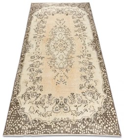 Ručne tkaný vlnený koberec Vintage 10313 ornament / kvety, béžový / zelený