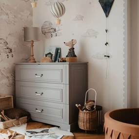 Samolepka do detskej izby šedé kruhy priemer 9cm