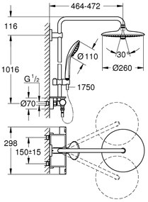 GROHE Vitalio Joy System 260 - Sprchový systém s termostatom, chróm 26403001