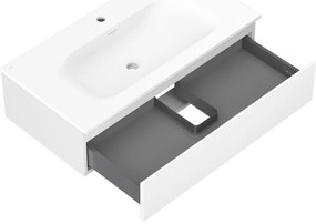 Mexen Orio, kúpeľňová skrinka 90 cm s umývadlom Vela, 1 zásuvka, biela matná, 91A10-09023-1-BF01-W23M01