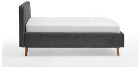 Antracitová čalúnená jednolôžková posteľ bez roštu 120x200 cm Mattis – Meise Möbel