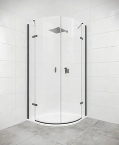 Hüppe Strike New sprchový kout čtvrtkruh 100x197 cm ľavý čierná SIKOKHS100TCL