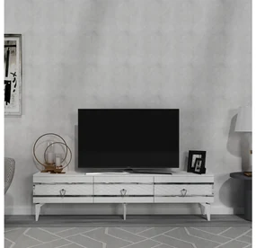 TV stolík/skrinka Vadiki 2 (biela + strieborná) . Vlastná spoľahlivá doprava až k Vám domov. 1095404
