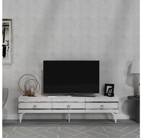 TV stolík/skrinka Vadiki 2 (biela + strieborná) . Vlastná spoľahlivá doprava až k Vám domov. 1095404