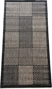 Sisalový koberec s geometrickým vzorom – béžovo-sivý, obdĺžnikový Rozmer: 40x60 cm