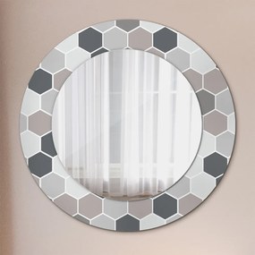 Okrúhle ozdobné zrkadlo Šesťuholník fi 50 cm