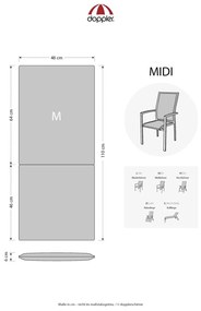 Doppler STAR 2025 stredný - polster na záhradnú stoličku a kreslo, bavlnená zmesová tkanina