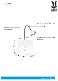 Markslöjd 107140 - Stmievateľné nástenné svietidlo s USB LOGI 1xGU10/7W/230V