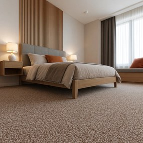 Spoltex, Koberec metráž Leon 11344 Hnedý, na mieru, šíře 3m,4m, hnedá, filc, chodba / predsieň