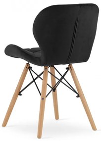 Jedálenská stolička LAGO čierna (hnedé nohy)