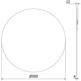 Mexen Alto, okrúhle kúpeľňové zrkadlo 50 cm, 9853-050-050-000-00