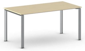 Rokovací kancelársky stôl PRIMO INFINITY, 160x80 cm, sivostrieborná podnož, breza