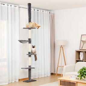 Tutumi Tutumi, škrabadlo, posteľ, veža 230-260 cm pre mačky 331669, šedá, HOM-02843