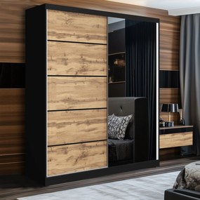 Šatníková skriňa SERENITY 158 cm dub wotan mat MBP SERENITY SZP7/0/B/DW/0/HIAL